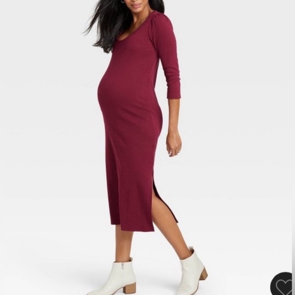 Hatch Burgundy Midi Dress